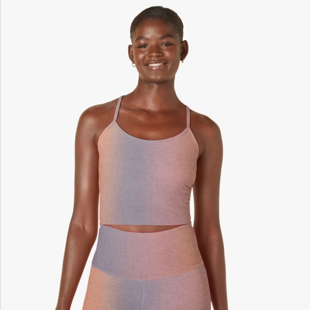 Beyond Yoga Spacedye Slim Racerback Cropped Tank Prismatic size small